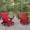 Flash Furniture Red Adirondack Chairs with Ottoman-Cupholder, 2PK 2-LE-HMP-1044-110-RD-GG